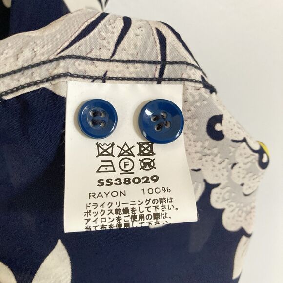 SUN SURF Aloha Hawaiian Shirt Large UKELELE MELODY Navy Rayon Made in Japan 2019 - Picture 6 of 11